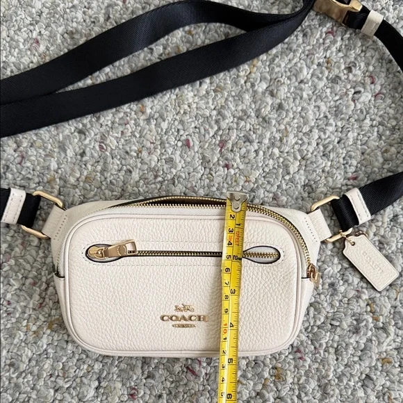 Coach Ivory Belt Bag with Black Strap - Picture 8 of 9